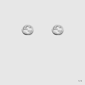 Gucci Silver Emblem Earrings